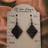 Assorted Diamond Design Walnut Dangle Earrings