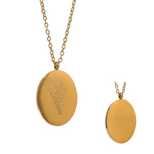 18K Gold Plated, Birth Flower Necklaces