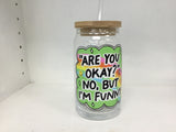 16oz Libbey Glass with Lid/Straw