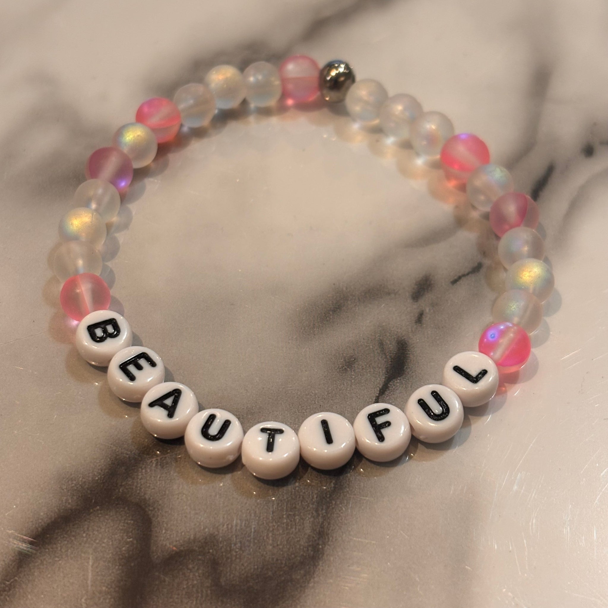 Stretchy Glass Bead Word Bracelets