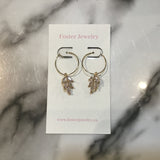 Gold CZ Leaf Earrings