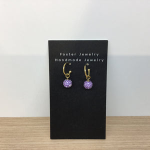 Pave mini hoop earrings