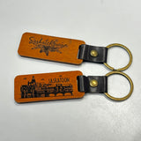 Wood and Leather Souvenir keychains