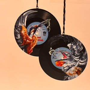 Hand Painted Vinyl Record Ornaments