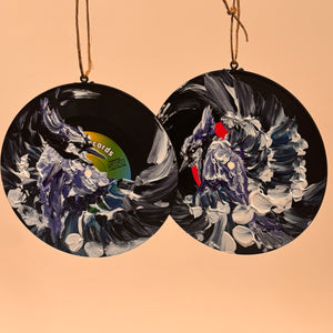 Hand Painted Vinyl Record Ornaments