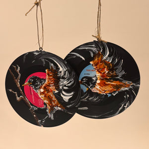 Hand Painted Vinyl Record Ornaments