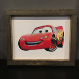 Cartoon Red Car Wood Sign