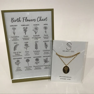 18K Gold Plated, Birth Flower Necklaces