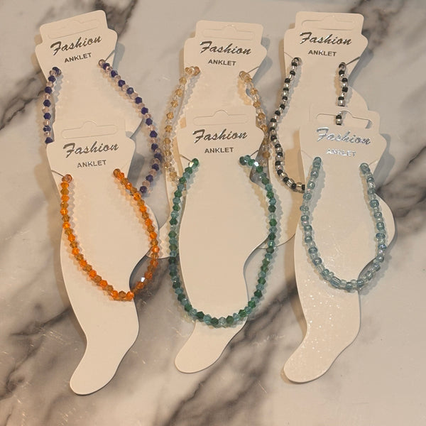 Glass Bead, Stretchy Anklets