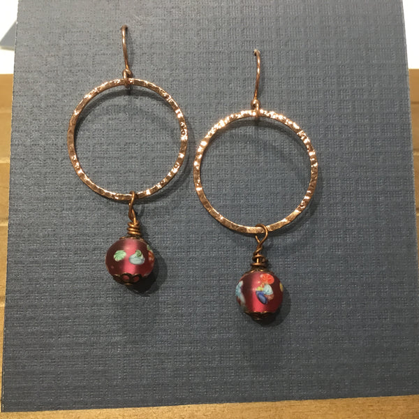 Copper Hoop Dangles