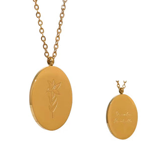 18K Gold Plated, Birth Flower Necklaces
