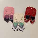 Beaded Fringe Earrings with Connector
