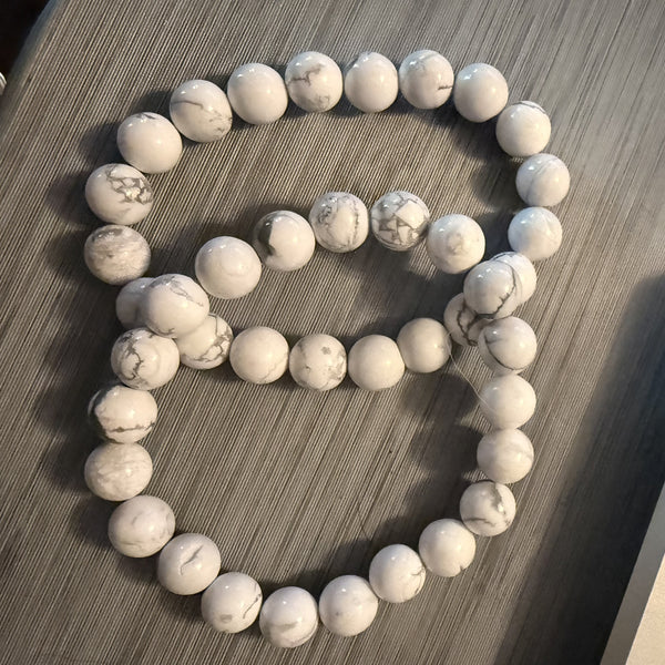 8mm Howlite bracelet
