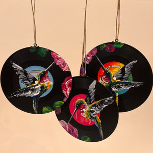 Hand Painted Vinyl Record Ornaments