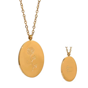 18K Gold Plated, Birth Flower Necklaces