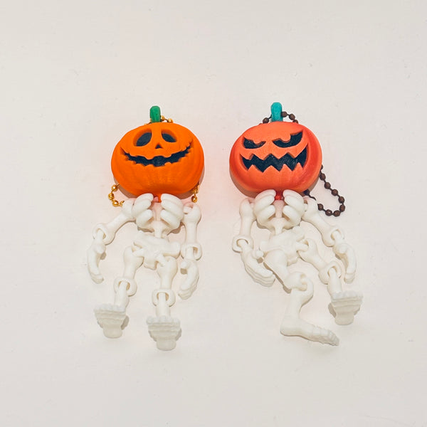 3-D Printed Skeleton Pumpkin Keychains