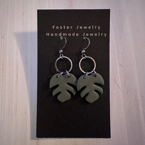 Mini Monstera Earrings
