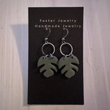 Mini Monstera Earrings