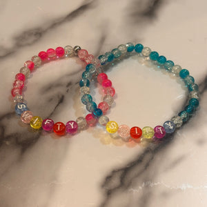 Stretchy Glass Bead Word Bracelets