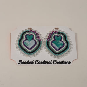 Beaded Flat Stitch Earrings