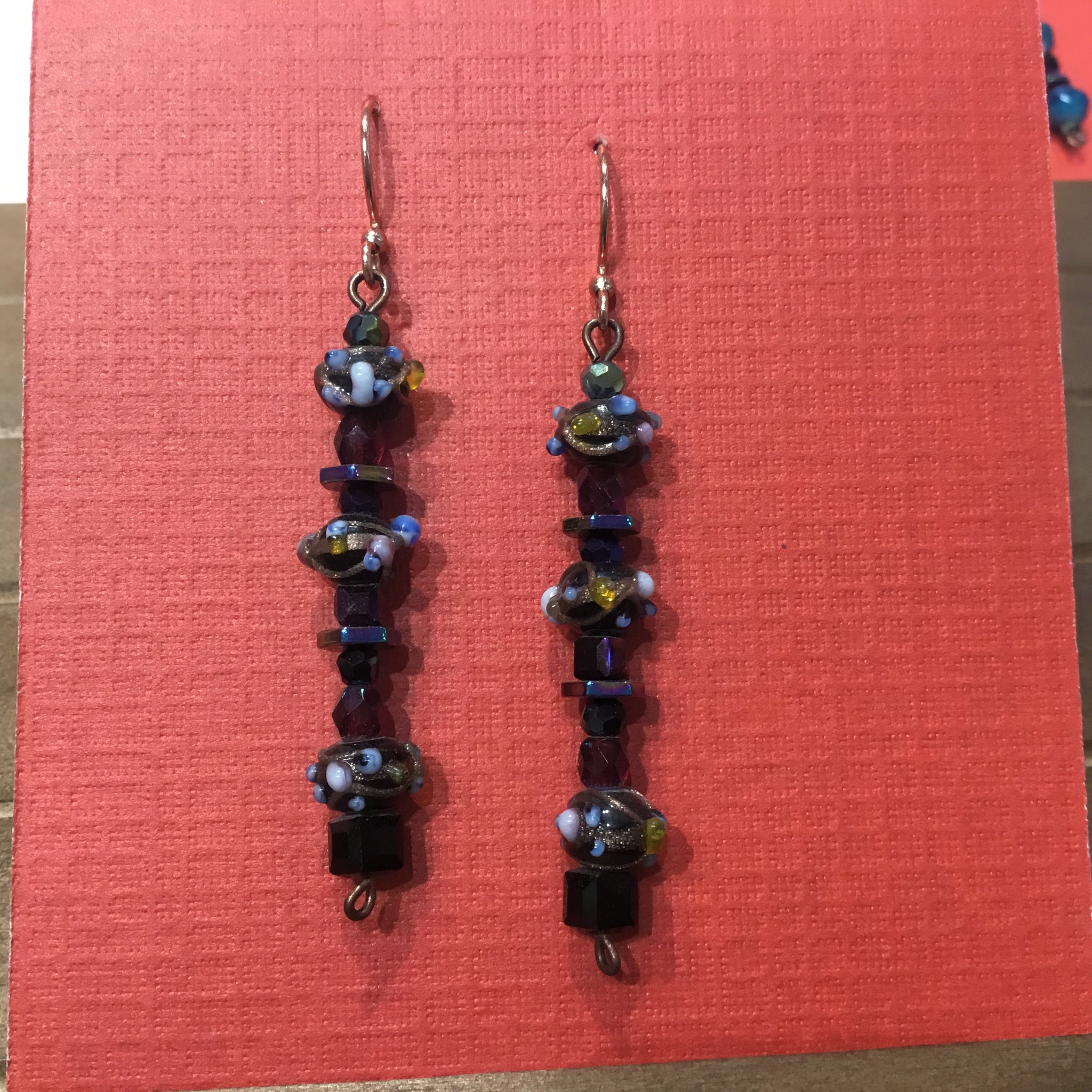 Long Beaded Dangle Earrings