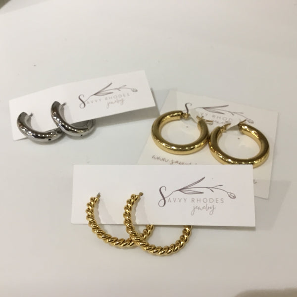18 K Gold Hoops