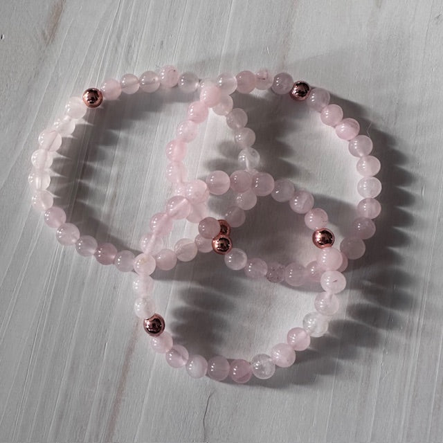 Rose Quartz /  Rose Gold Bracelet