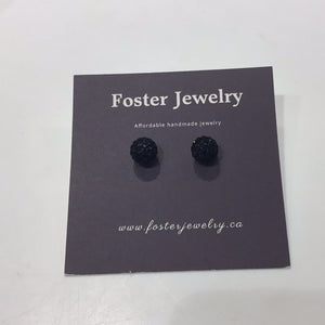 8mm Pave Ball Earrings