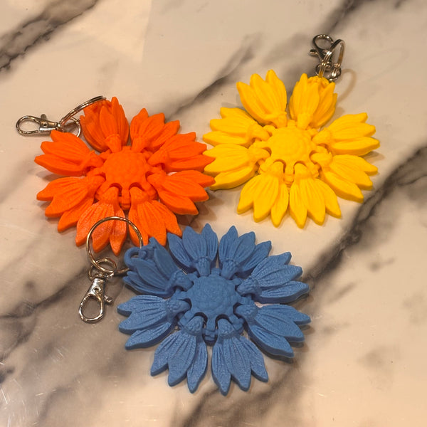 3-D Printed Sunflower Keychains