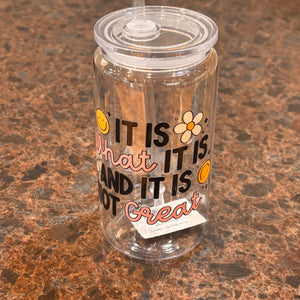16oz Plastic Libbey with Lid/Straw