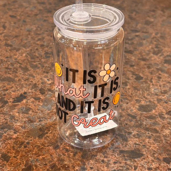 16oz Plastic Libbey with Lid/Straw