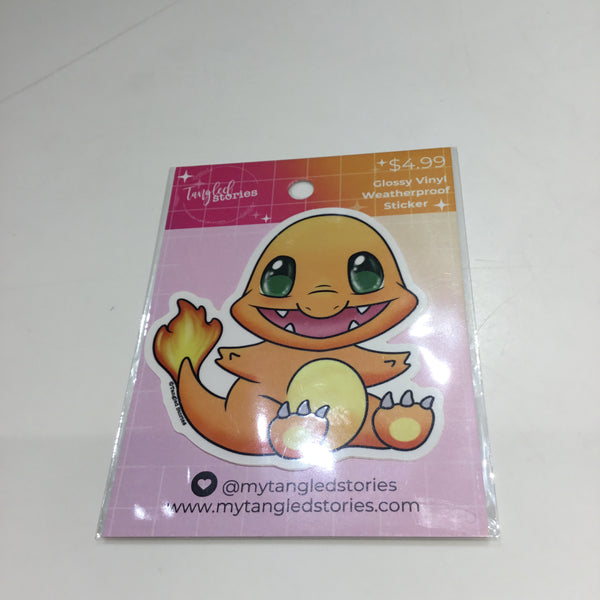 Orange Lizard Weatherproof Sticker