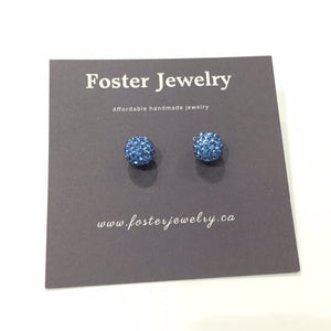 8mm pave ball earrings