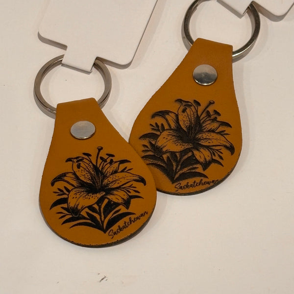 Prairie Lily Saskatchewan Leather Keychain