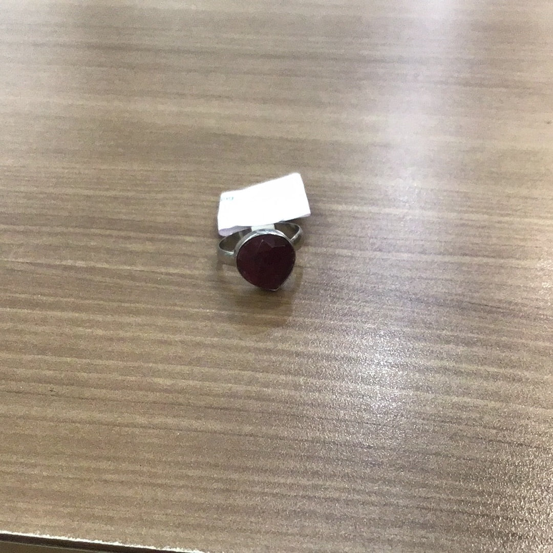 Dyed Ruby Pear Ring