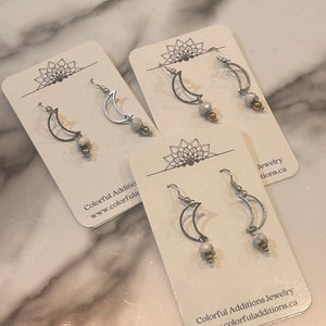 Howlite Moon Earrings