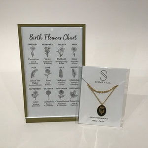 18K Gold Plated, Birth Flower Necklaces