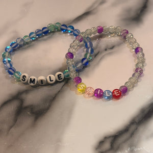 Stretchy Glass Bead Word Bracelets
