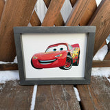 Cartoon Red Car Wood Sign