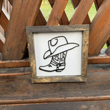 Cowboy Boot & Hat Sign