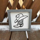 Cowboy Boot & Hat Sign