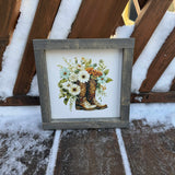 Cowboy Boot With Flower's Sign