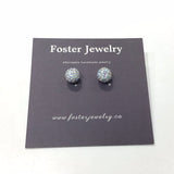 8mm Pave Ball Earrings