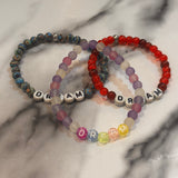 Stretchy Glass Bead Word Bracelets