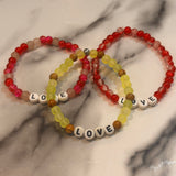 Stretchy Glass Bead Word Bracelets