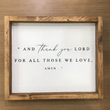 And Thank You Lord Sign