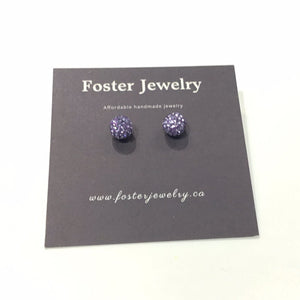 8mm Pave Ball Earrings