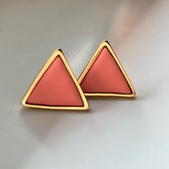 Large Gold Triangle Studs