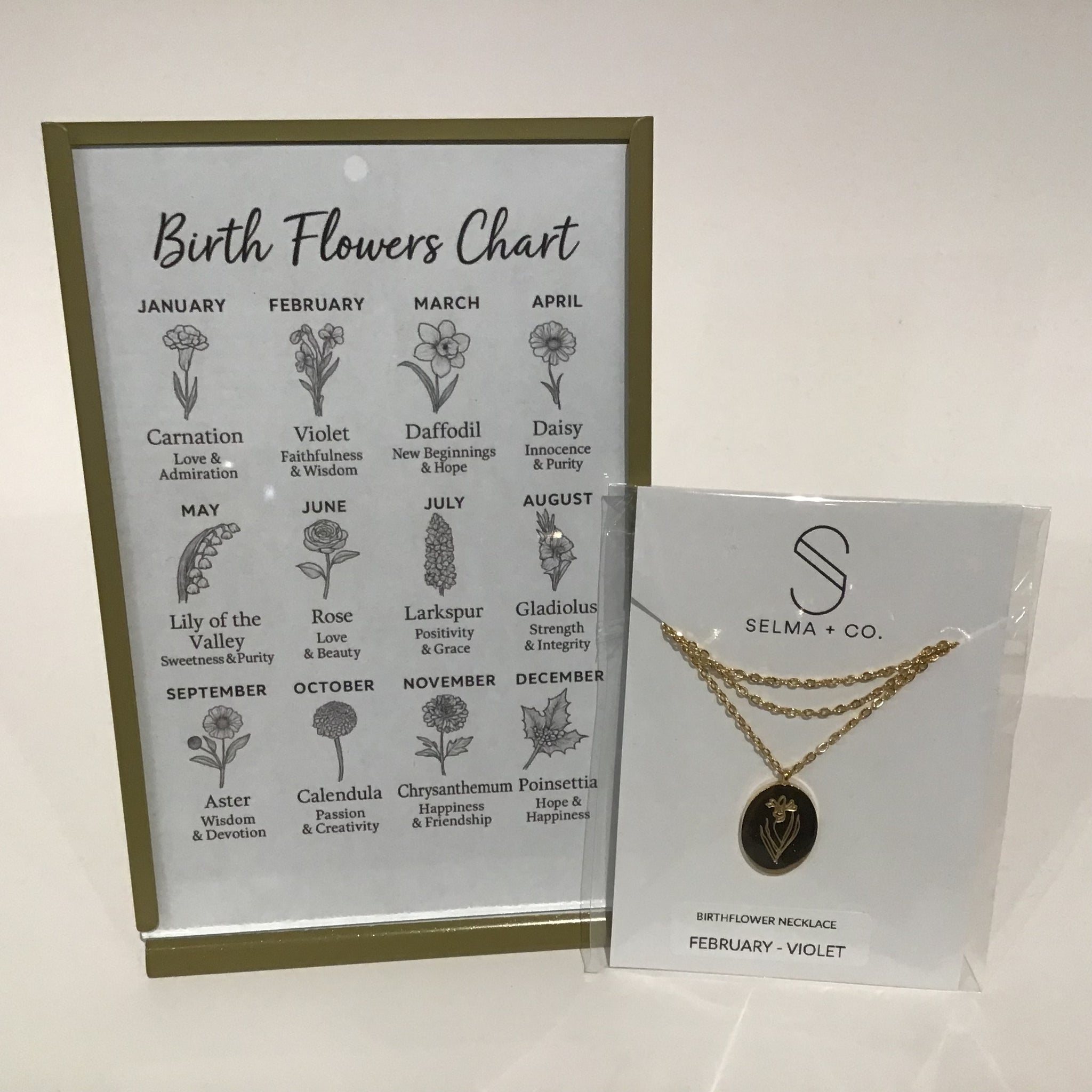 18K Gold Plated, Birth Flower Necklaces