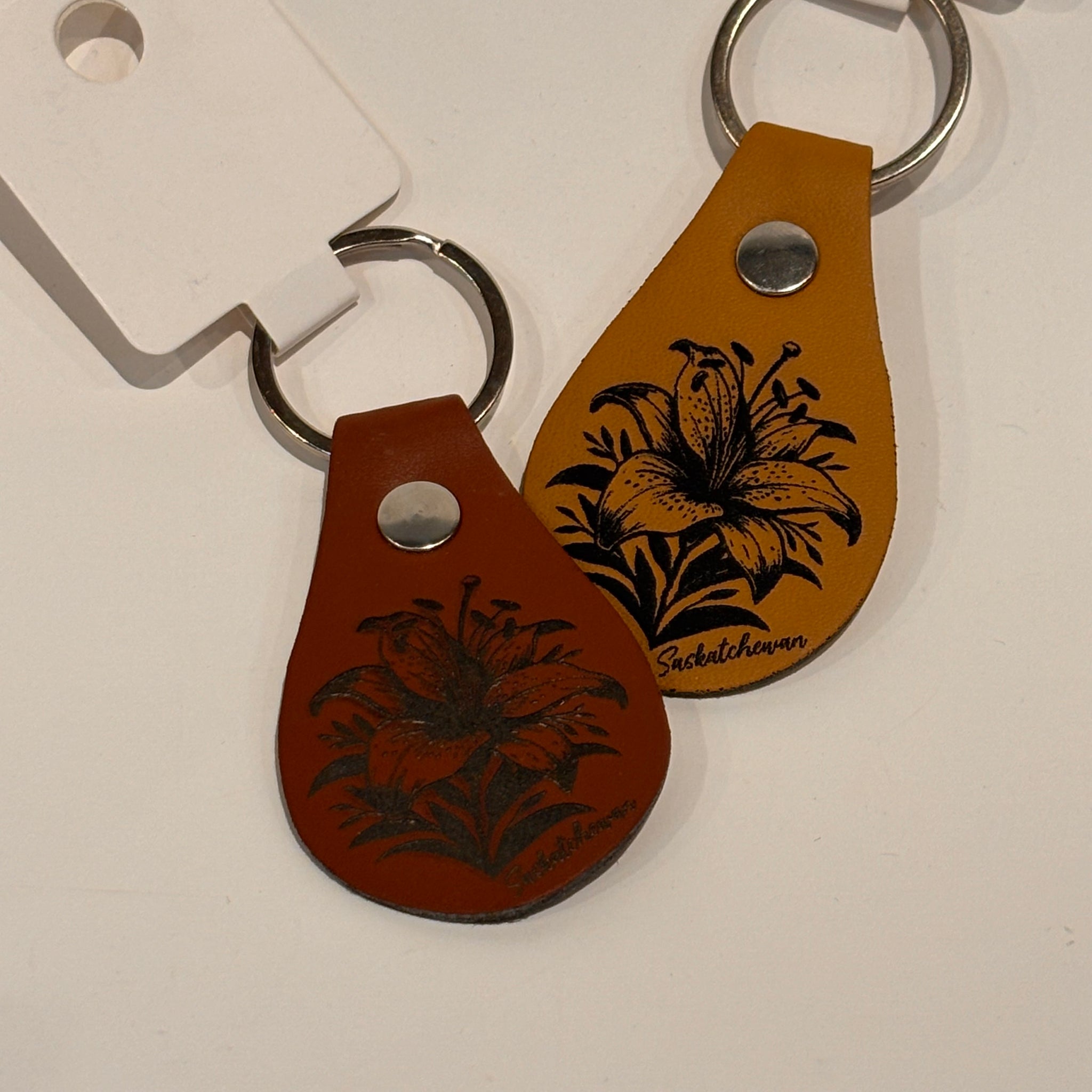 Prairie Lily Saskatchewan Leather Keychain